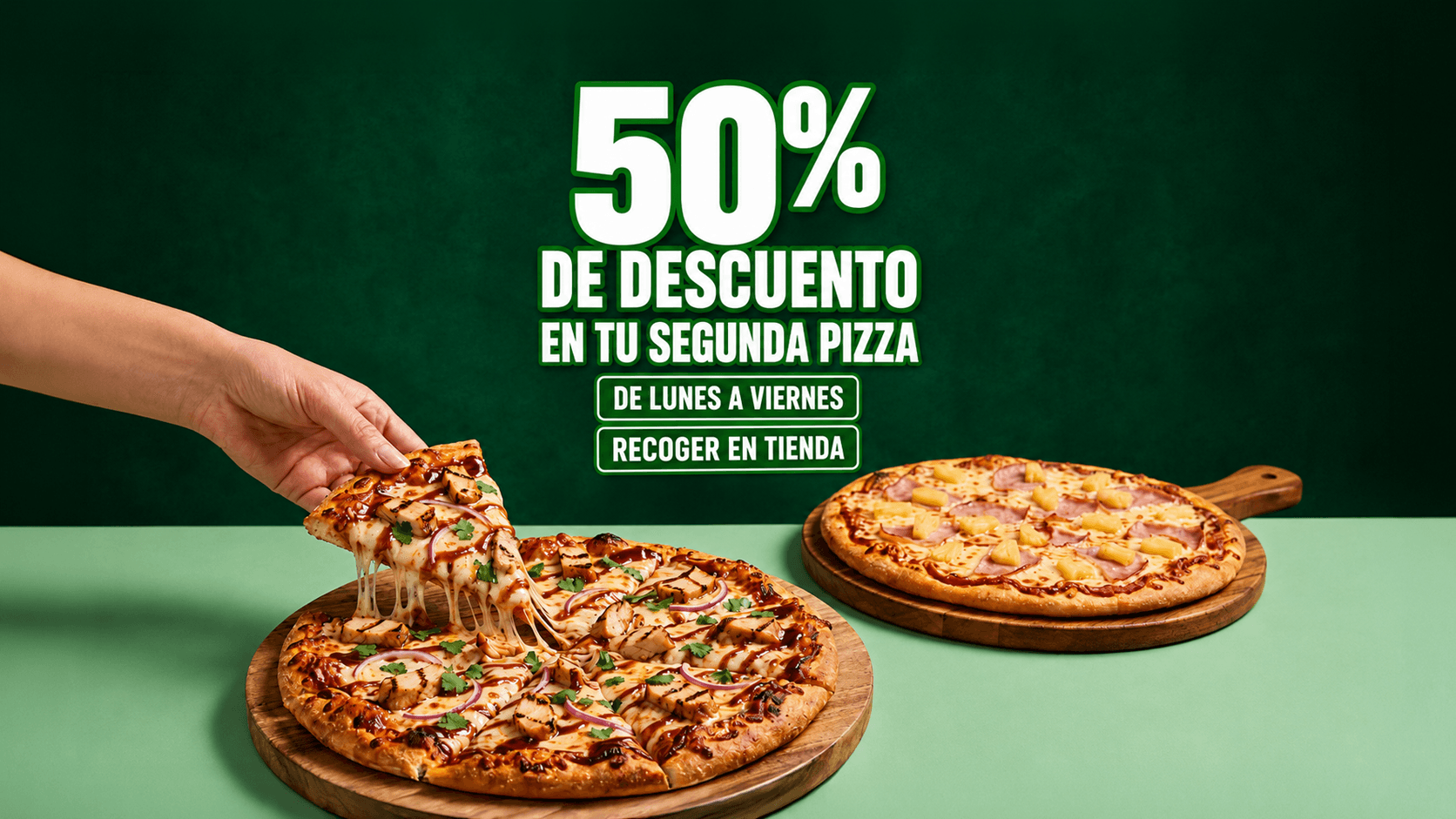 50% EN TU 2ª PIZZA